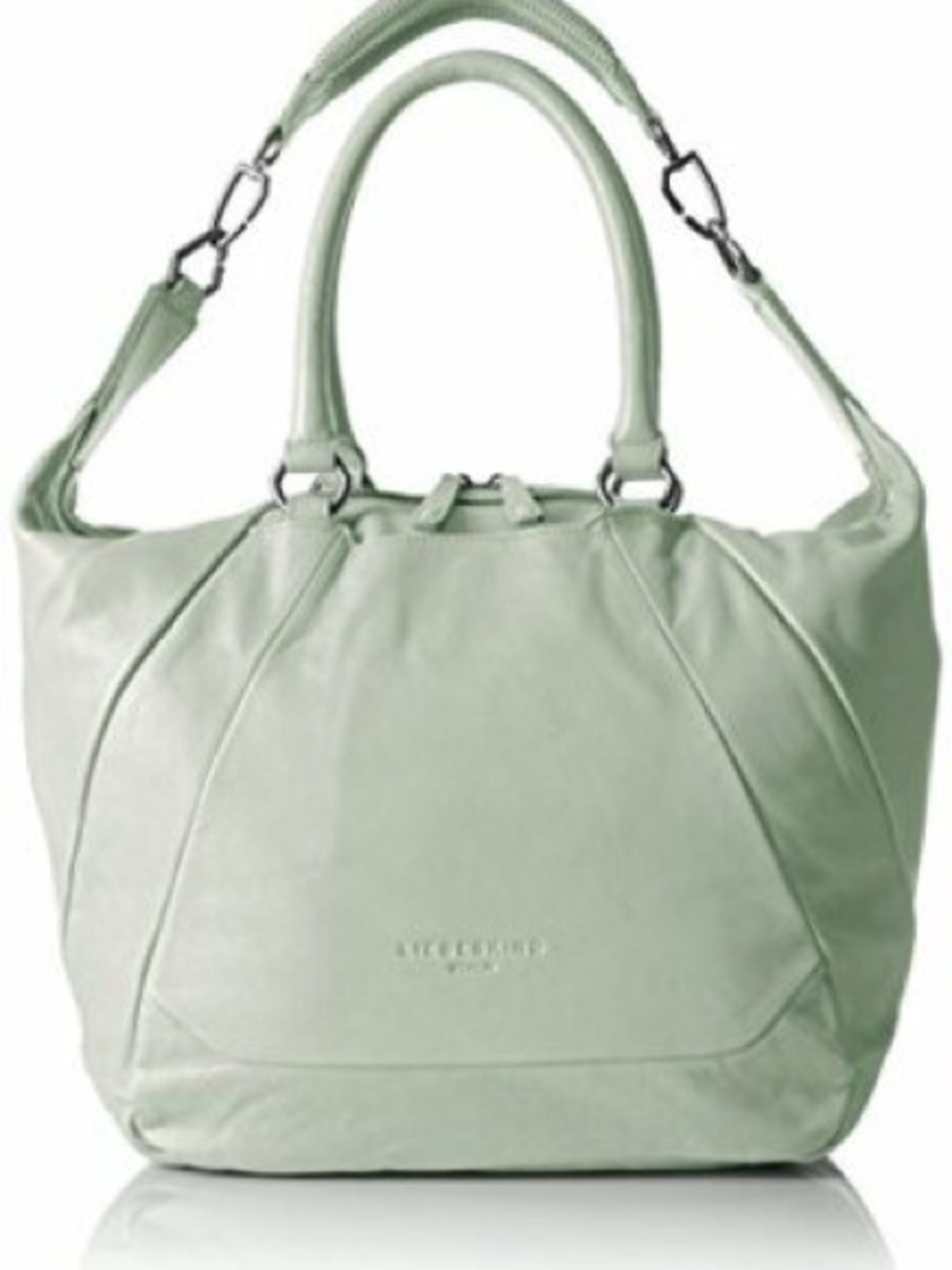 Liebeskind Light Mint Green Leather Hobo Bag with Textured Handle